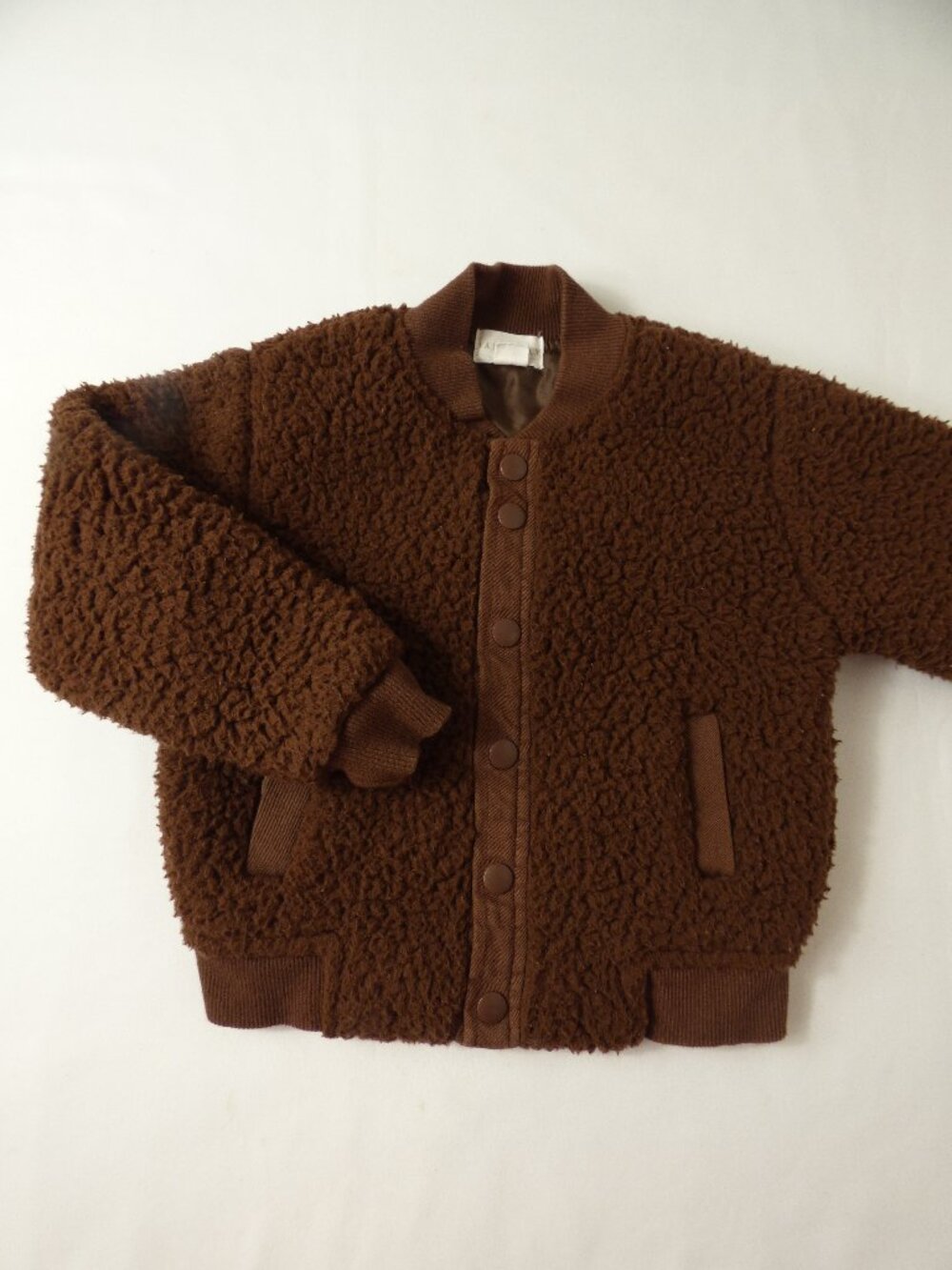 Jamie Kay Kids Brown Fleece Bomber Jacket, Size 6-12 Months